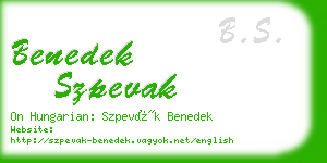 benedek szpevak business card